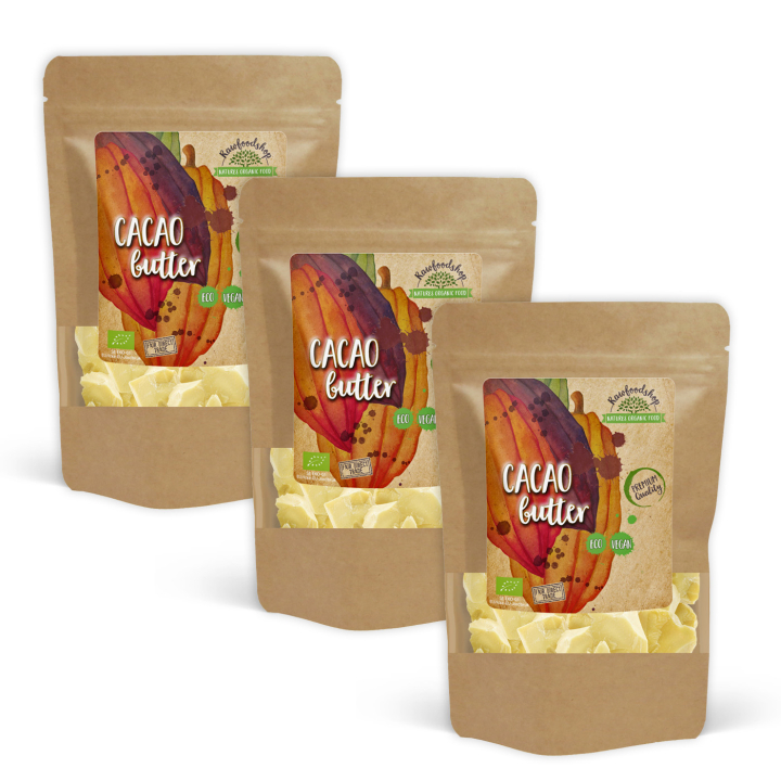 Kakaosmør ØKO 250g x 3 pakker i gruppen Råvarer & Drikke / Baking / Kakaoprodukter hos Rawfoodshop Scandinavia AB (KSM1-SET3)