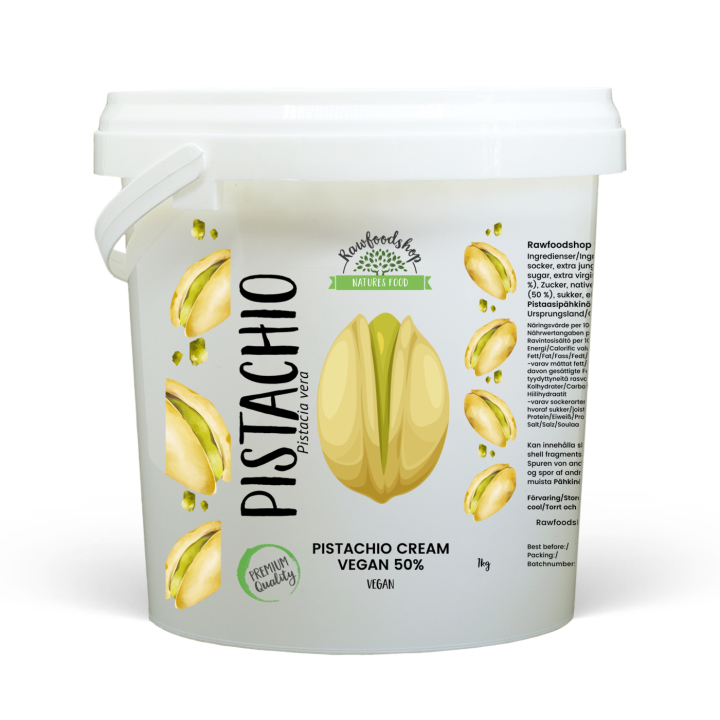 Pistasjkrem Vegansk 50% 1kg i gruppen Råvarer & Drikke / Nøtter / Nøttesmør hos Rawfoodshop Scandinavia AB (L00220CPO-1)