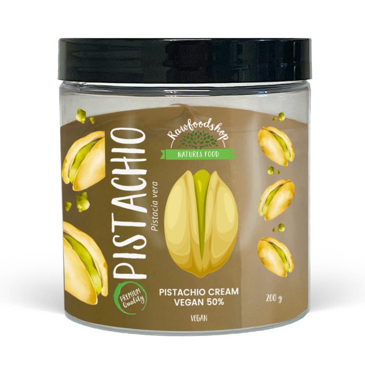 Pistasjkrem Vegansk 50% 200g i gruppen Råvarer & Drikke / Nøtter / Nøttesmør hos Rawfoodshop Scandinavia AB (L00220CPO-2)