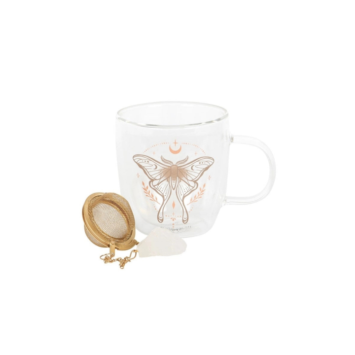 Glasskopp med Tesil Luna Moth i gruppen Hjem & Sjel / Dekke & innrede / Borddekking & servering hos Rawfoodshop Scandinavia AB (LL-19825)