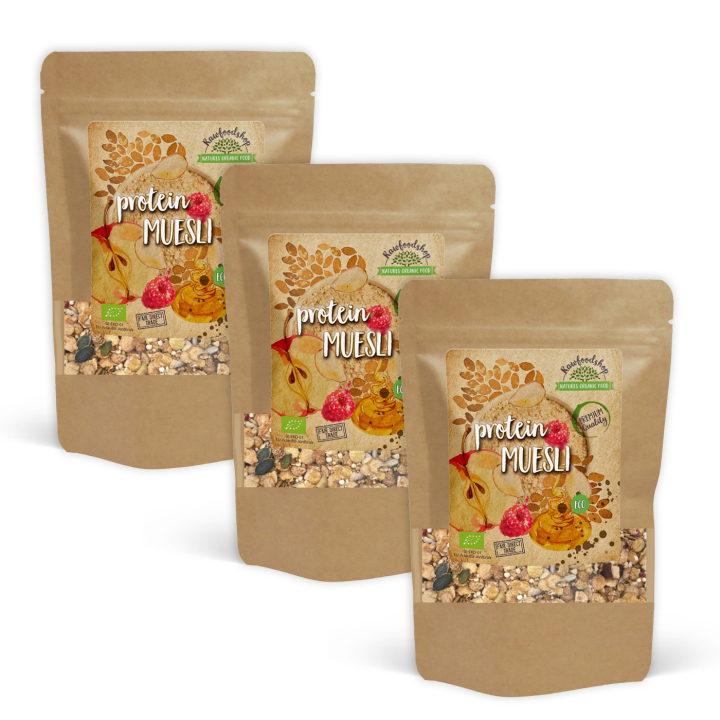 Protein Musli ØKO 400g x 3 pakker i gruppen Råvarer & Drikke / Spiskammer / Granola & Grøt hos Rawfoodshop Scandinavia AB (LOWCARB1-SET3)