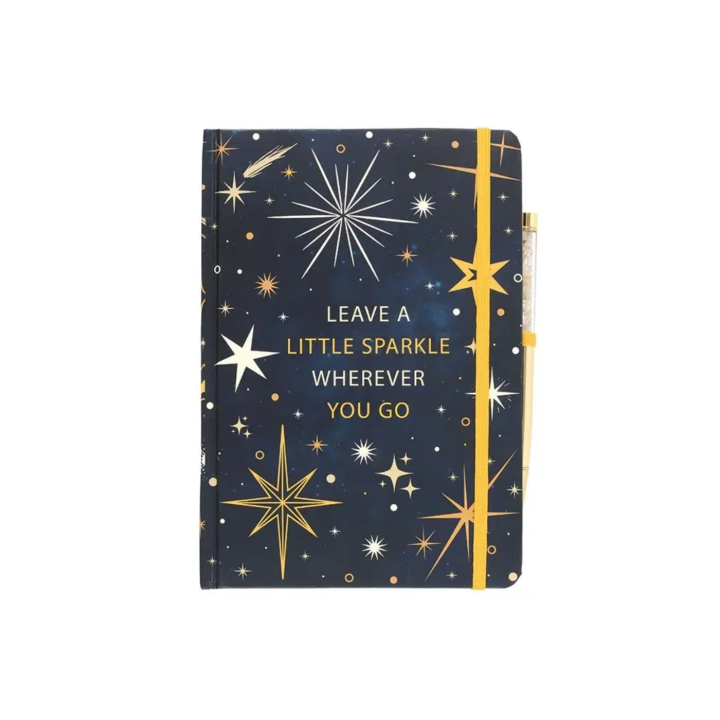 Notatbok A5 Glitter med Kulepenn Citrin i gruppen Hjem & Sjel / Harmonisk livsstil / Bøker hos Rawfoodshop Scandinavia AB (NT-26726)