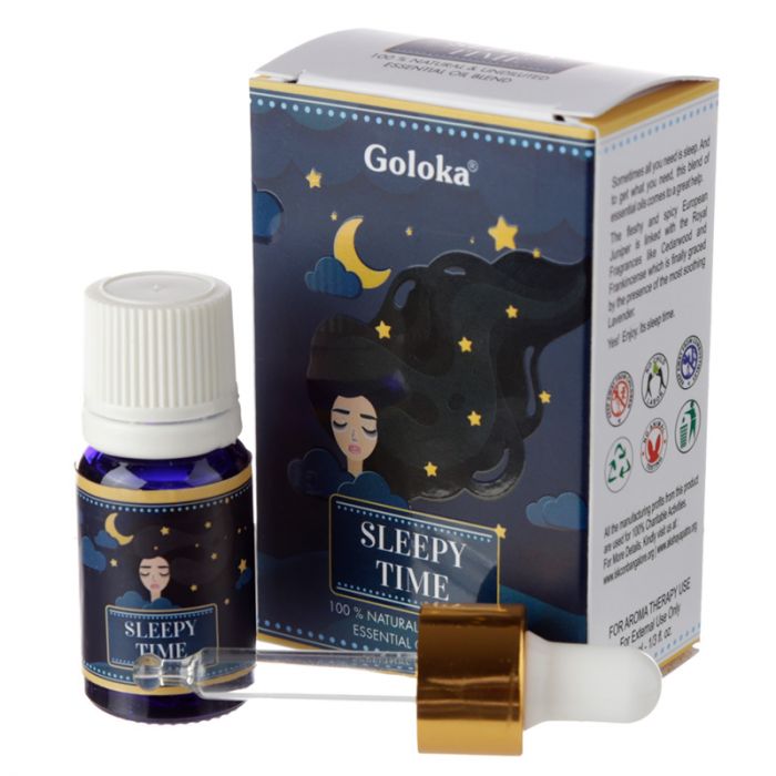 Goloka Blend Essential Oil Sleepy Time 10ml i gruppen Hjem & Sjel / Ritual & Seremoni / Røkelse, Llys og Dufter hos Rawfoodshop Scandinavia AB (OILB01)