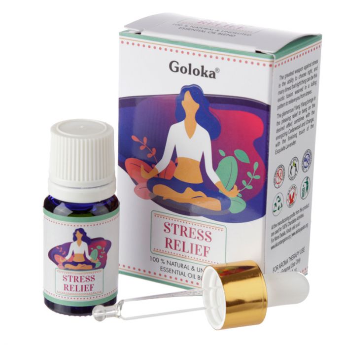 Goloka Blend Essential Oil Stress Relief 10ml i gruppen Hjem & Sjel / Ritual & Seremoni / Røkelse, Llys og Dufter hos Rawfoodshop Scandinavia AB (OILB03)