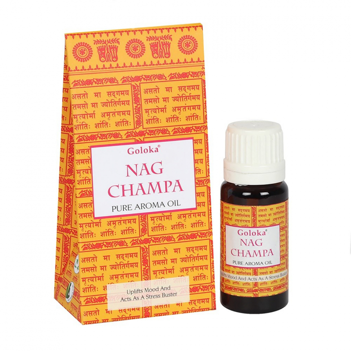 Goloka Aromaoljer Nag Champa 10ml i gruppen Hjem & Sjel / Ritual & Seremoni / Røkelse, Llys og Dufter hos Rawfoodshop Scandinavia AB (OILG05)