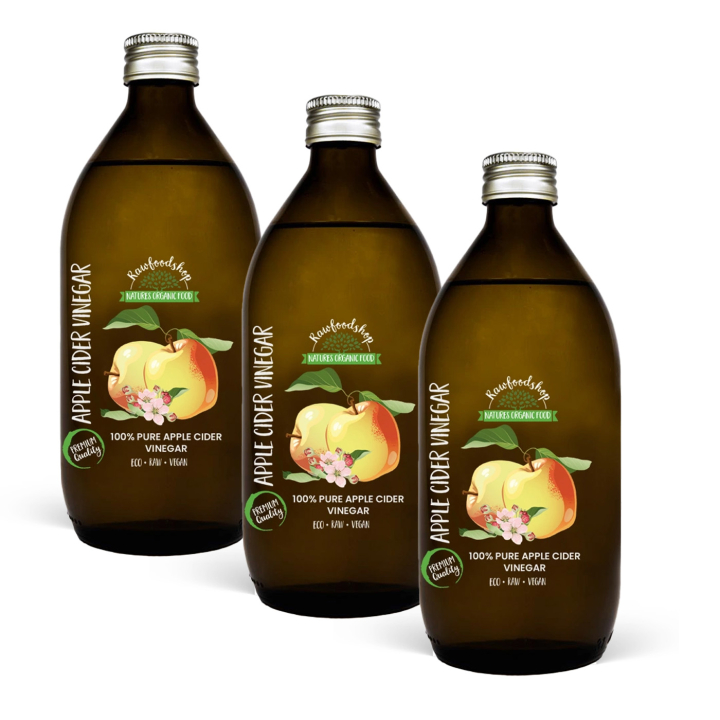 Eplecidereddik ØKO 500ml x 3 flasker i gruppen Råvarer & Drikke / Spiskammer / Smaksetting / Eddik hos Rawfoodshop Scandinavia AB (OLIE0181-SET3)