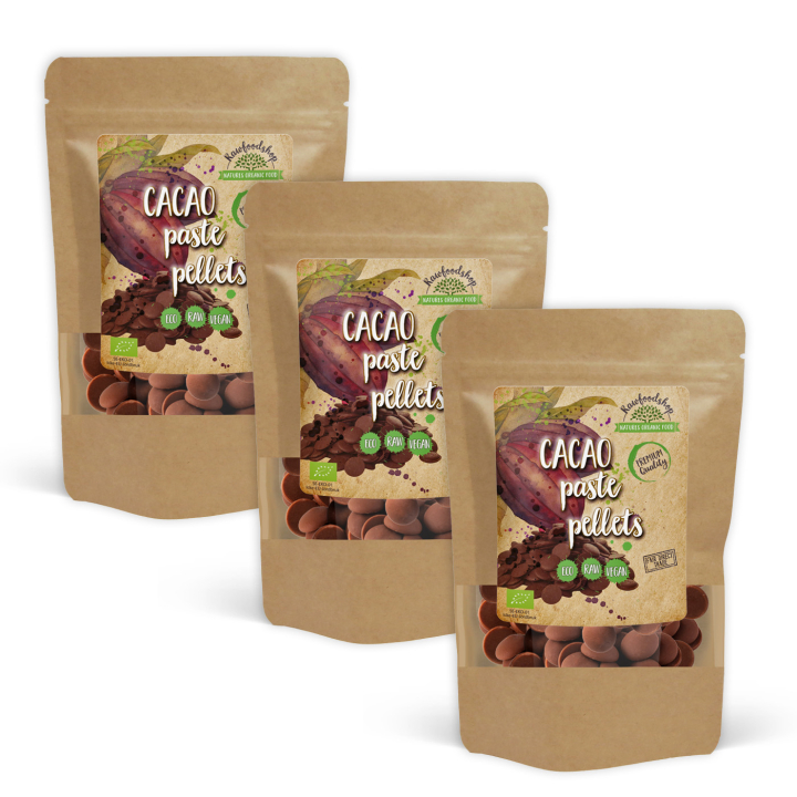 Kakaomasse Pellets RAW ØKO 250g x 3 pakker i gruppen Råvarer & Drikke / Baking / Kakaoprodukter hos Rawfoodshop Scandinavia AB (PE23250-SET3)