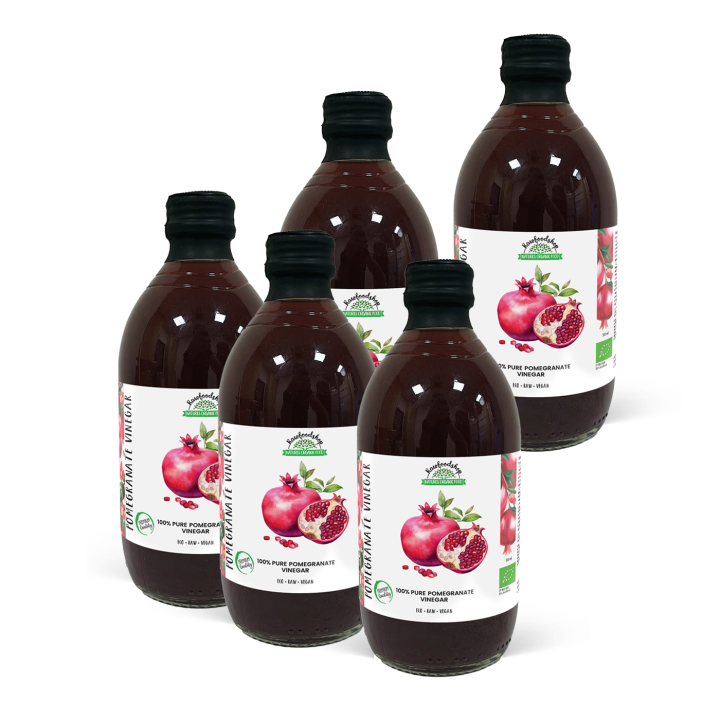 Granatepleeddik Ufiltrert ØKO 500ml x 5 flasker i gruppen Råvarer & Drikke / Spiskammer / Smaksetting / Eddik hos Rawfoodshop Scandinavia AB (PFMG5SY050006-SET5)