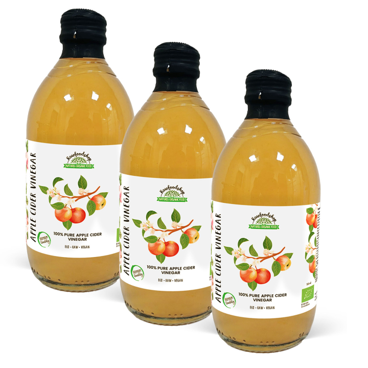 Eplecidereddik Ufiltrert ØKO 500ml x 3 flasker i gruppen Råvarer & Drikke / Spiskammer / Smaksetting / Eddik hos Rawfoodshop Scandinavia AB (PFMN5SY050006-SET3)