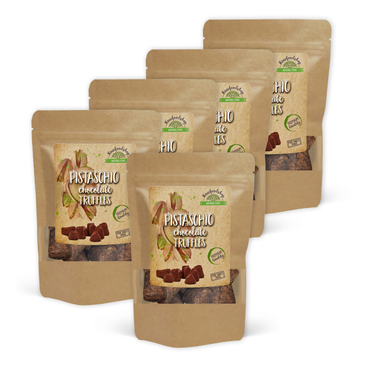 Sjokoladetrøffel Pistasj 100g x 5 pakker i gruppen Råvarer & Drikke / Godteri og sjokolade / Sjokolade og bars hos Rawfoodshop Scandinavia AB (PIST100-SET5)