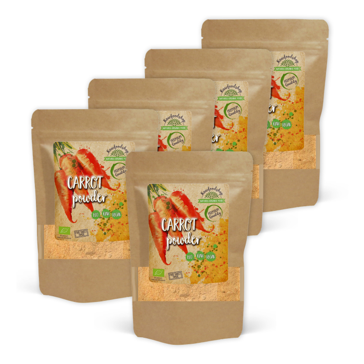 Gulrotpulver ØKO 100g x 5 pakker i gruppen Råvarer & Drikke / Helsekost / Grønne Pulver hos Rawfoodshop Scandinavia AB (PULMOR-SET5)