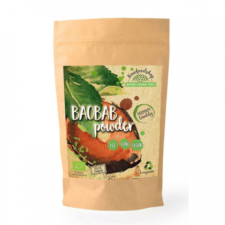 Baobab pulver ØKO 125g i gruppen Råvarer & Drikke / Frukt og bær / Baobab hos Rawfoodshop Scandinavia AB (RAW00220)
