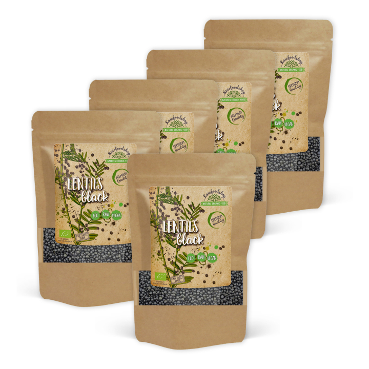 Linser Svarte ØKO 500g x 5 pakker i gruppen Råvarer & Drikke / Spiskammer / Belgvekster hos Rawfoodshop Scandinavia AB (RAW0031-SET5)
