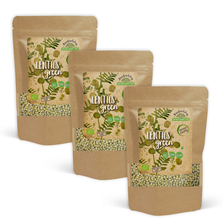 Linser Grønne ØKO 500g x 3 pakker i gruppen Råvarer & Drikke / Spiskammer / Belgvekster hos Rawfoodshop Scandinavia AB (RAW003300-SET3)