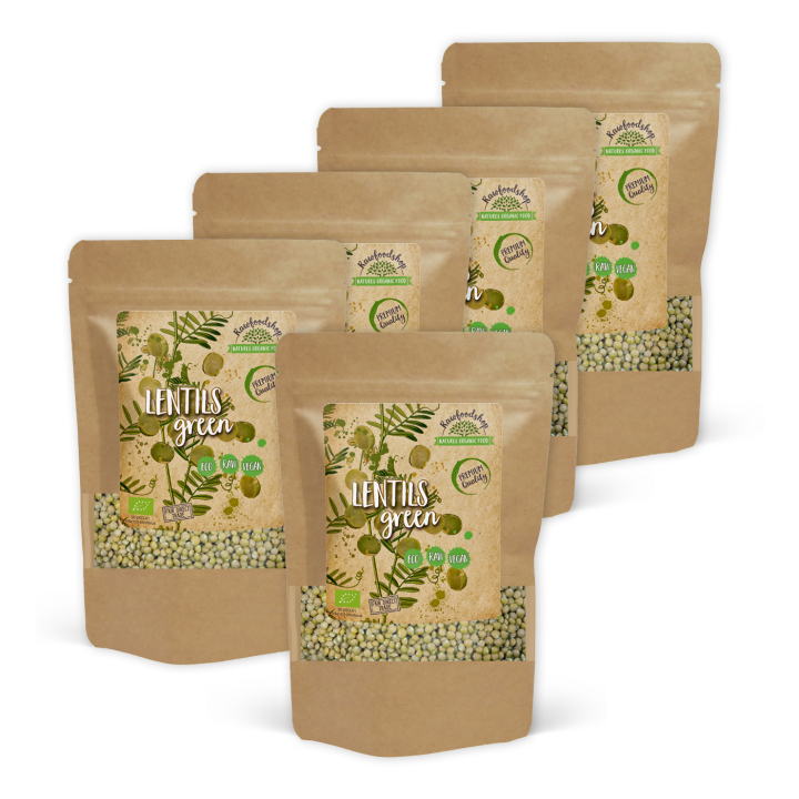 Linser Grønne ØKO 500g x 5 pakker i gruppen Råvarer & Drikke / Spiskammer / Belgvekster hos Rawfoodshop Scandinavia AB (RAW003300-SET5)