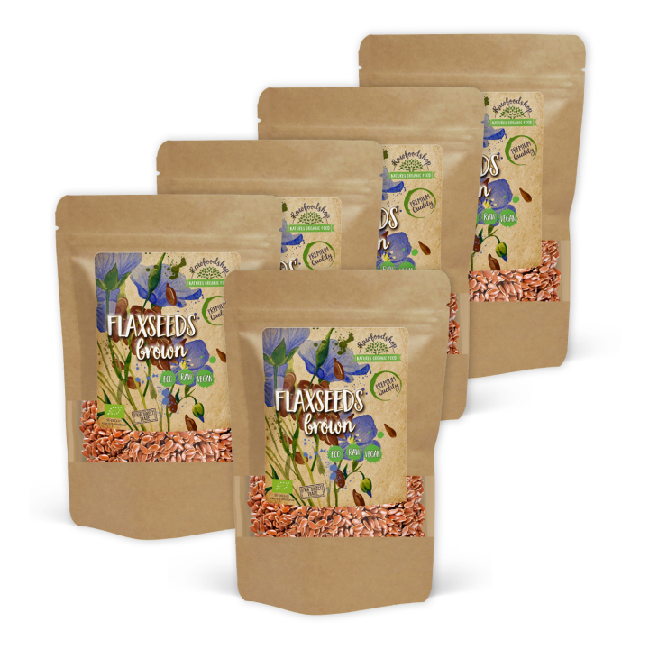 Linfrø Brune ØKO 500g x 5 pakker i gruppen Råvarer & Drikke / Helsekost / Frø hos Rawfoodshop Scandinavia AB (RAW0482-SET5)