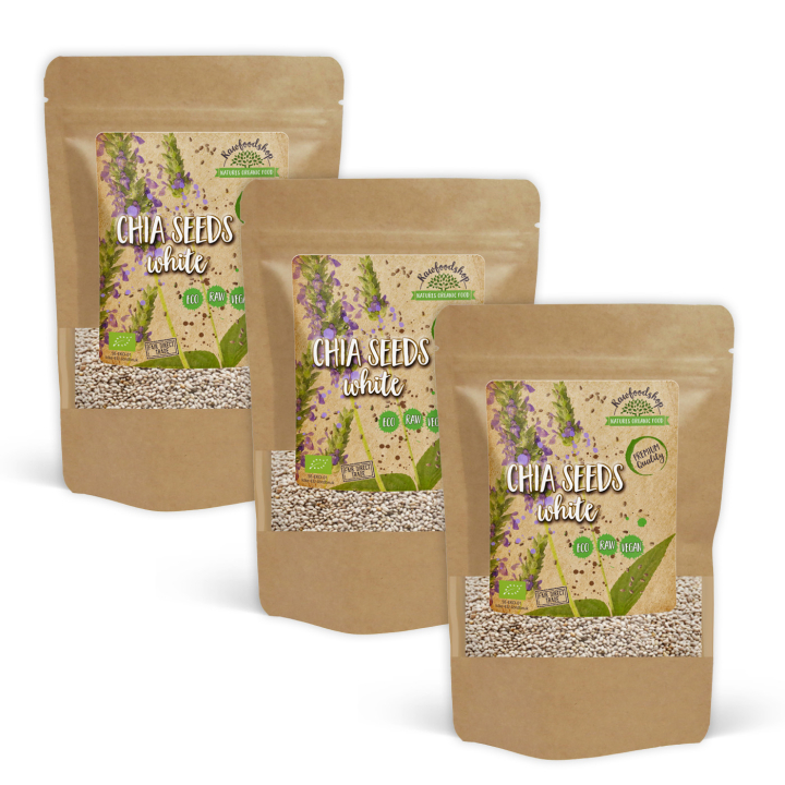 Chiafrø Hvite ØKO 500g x 3 pakker i gruppen Råvarer & Drikke / Helsekost / Frø hos Rawfoodshop Scandinavia AB (RAW7098079-SET3)