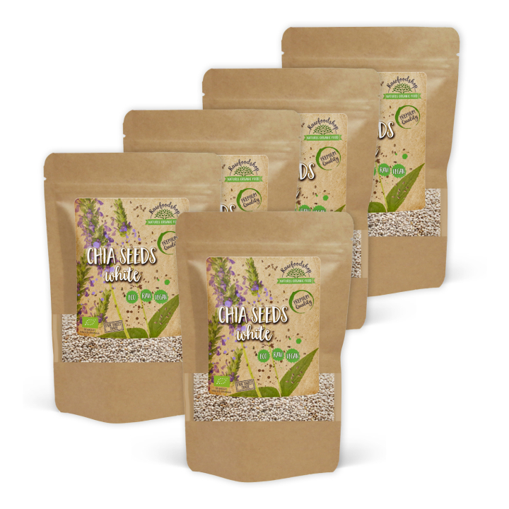 Chiafrø Hvite ØKO 1kg x 5 pakker i gruppen Råvarer & Drikke / Helsekost / Frø hos Rawfoodshop Scandinavia AB (RAW7979878-SET5)