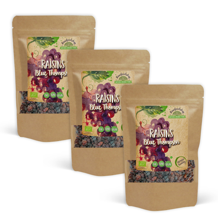 Rosiner Blue Thompson ØKO 500g x 3 pakker | Rawfoodshop