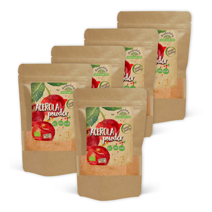 Acerola pulver ØKO 250g x 5 pakker i gruppen Råvarer & Drikke / Frukt og bær / Fruktpulver hos Rawfoodshop Scandinavia AB (RAW930250-SET5)