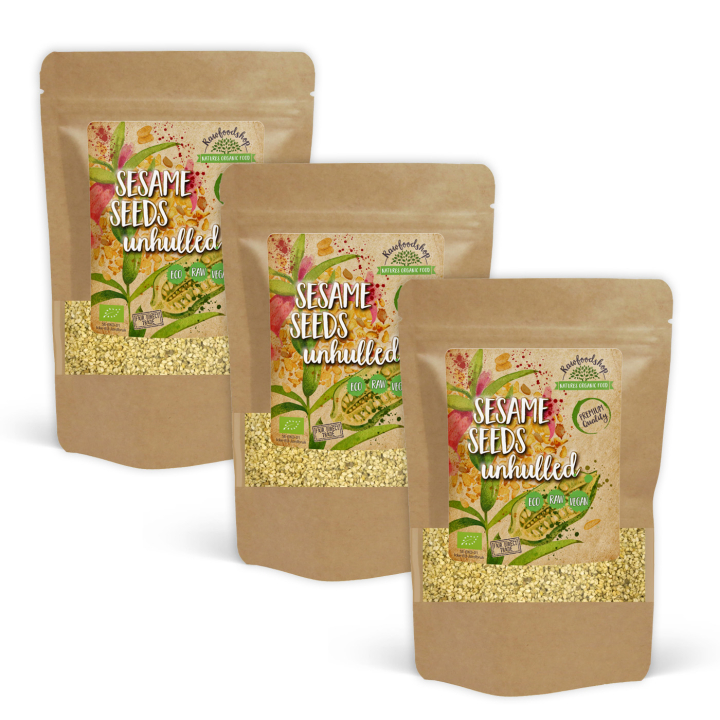 Sesamfrø uskallet ØKO 500g x 3 pakker i gruppen Råvarer & Drikke / Helsekost / Frø hos Rawfoodshop Scandinavia AB (RAW9397-SET3)