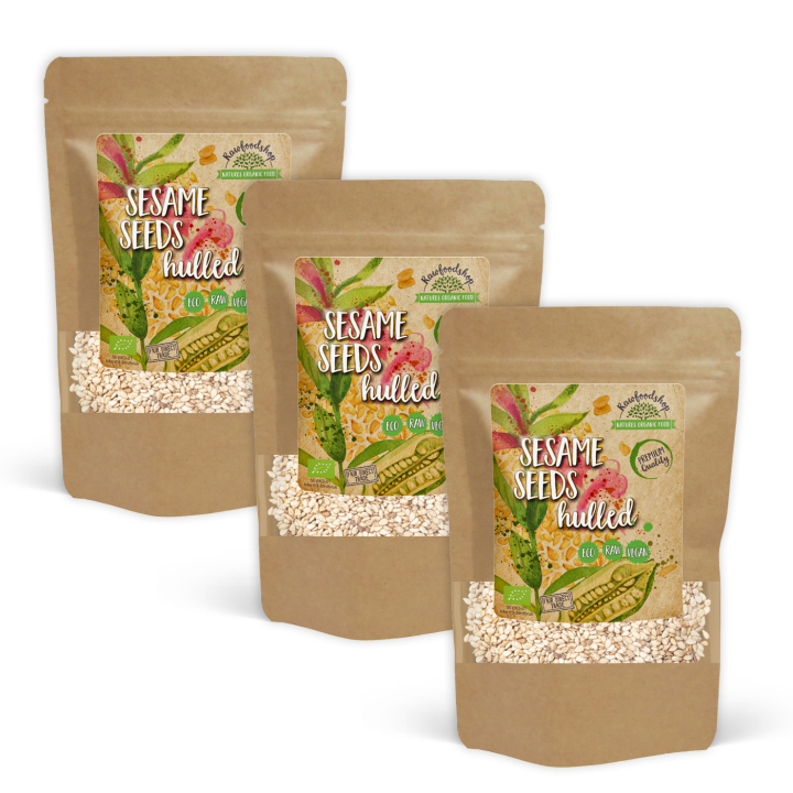 Sesamfrø skrelt ØKO 500g x 3 pakker i gruppen Råvarer & Drikke / Helsekost / Frø hos Rawfoodshop Scandinavia AB (RAWFRO005-SET3)