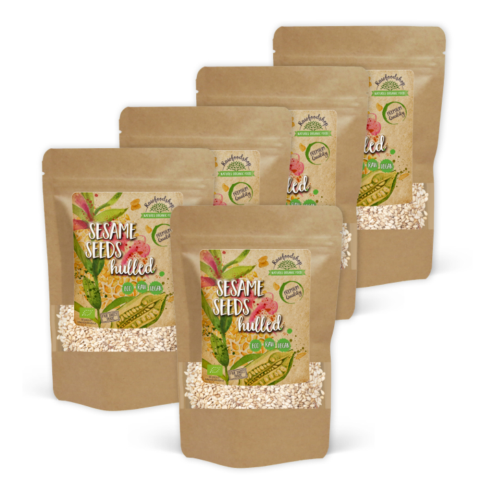 Sesamfrø skrelt ØKO 500g x 5 pakker i gruppen Råvarer & Drikke / Helsekost / Frø hos Rawfoodshop Scandinavia AB (RAWFRO005-SET5)
