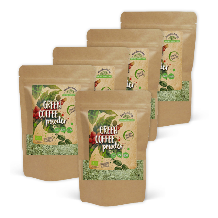 Grønt Kaffe Pulver ØKO 125g x 5 pakker i gruppen Råvarer & Drikke / Drikkevarer / Kaffe hos Rawfoodshop Scandinavia AB (RAWFRUP004-SET5)