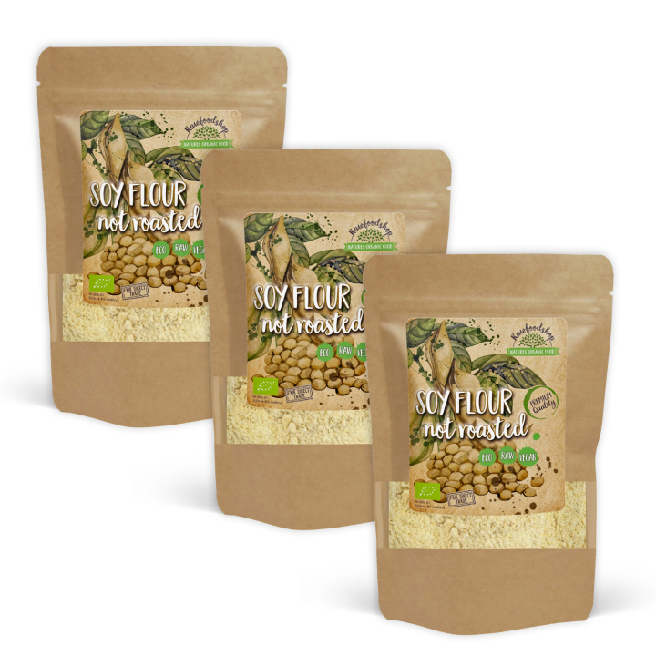 Soyamel Uristet ØKO 500g x 3 pakker i gruppen Råvarer & Drikke / Baking / Mel hos Rawfoodshop Scandinavia AB (RAWMJO002-SET3)