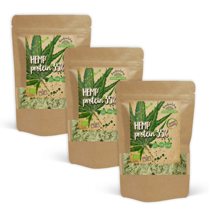 Hampaprotein 35% ØKO 500g x 3 pakker i gruppen Råvarer & Drikke / Helsekost / Proteinpulver hos Rawfoodshop Scandinavia AB (RAWPRO352-SET3)