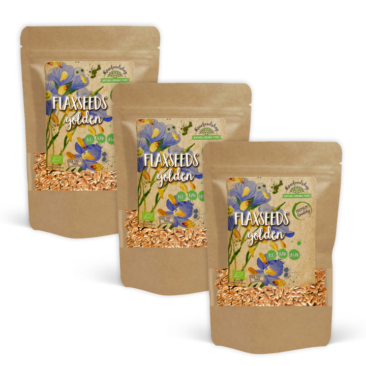 Linfrø Gule ØKO 500g x 3 pakker i gruppen Råvarer & Drikke / Helsekost / Frø hos Rawfoodshop Scandinavia AB (RFRO500161E-SET3)