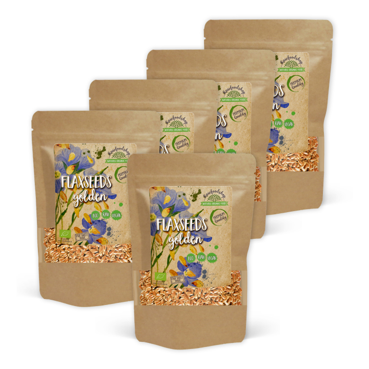 Linfrø Gule ØKO 500g x 5 pakker i gruppen Råvarer & Drikke / Helsekost / Frø hos Rawfoodshop Scandinavia AB (RFRO500161E-SET5)