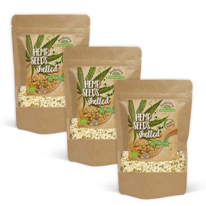 Hampfrø Skrelt ØKO 500g x 3 pakker i gruppen Råvarer & Drikke / Helsekost / Frø hos Rawfoodshop Scandinavia AB (RFRO500167E-SET3)