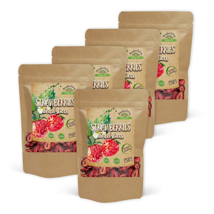 Jordbær Skiver 100g x 5 pakker i gruppen Råvarer & Drikke / Frukt og bær / Jordbær hos Rawfoodshop Scandinavia AB (RFRU100494E-SET5)