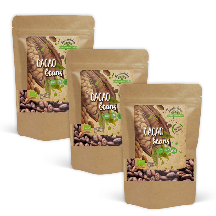 Kakaobønner ØKO 500g x 3 pakker i gruppen Råvarer & Drikke / Baking / Kakaoprodukter hos Rawfoodshop Scandinavia AB (RKAK500403E-SET3)