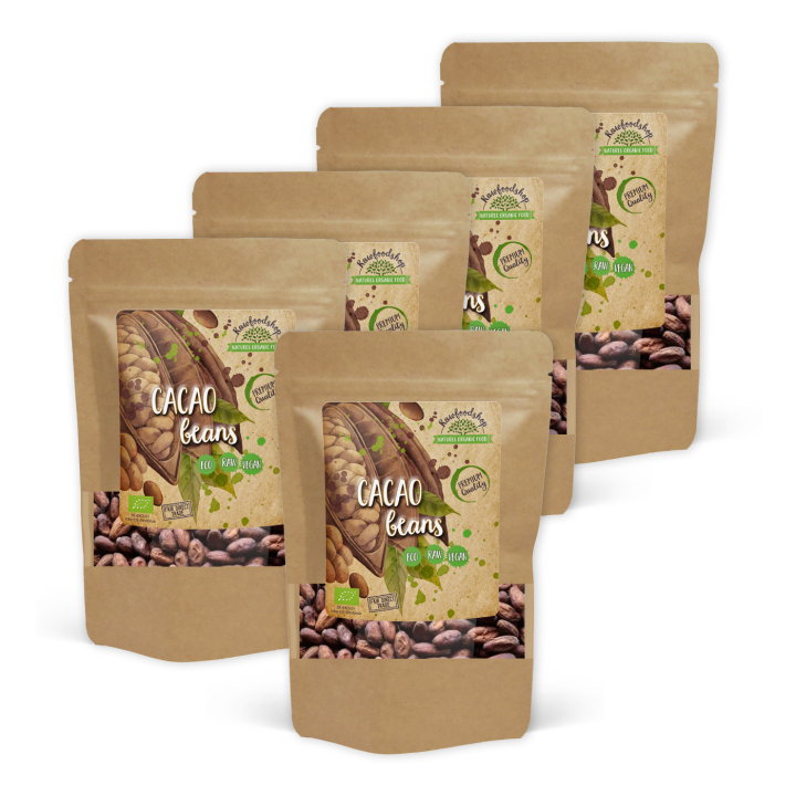 Kakaobønner ØKO 500g x 5 pakker i gruppen Råvarer & Drikke / Baking / Kakaoprodukter hos Rawfoodshop Scandinavia AB (RKAK500403E-SET5)
