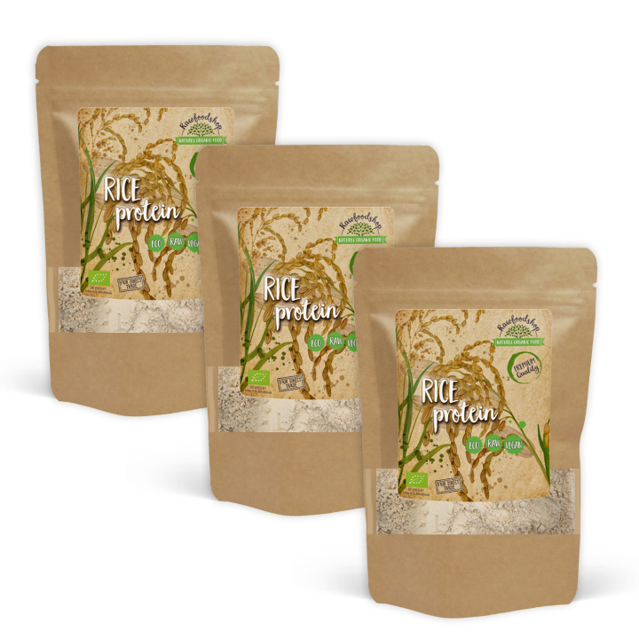 Risproteinpulver RAW Kraft ØKO 500g x 3 pakker i gruppen Råvarer & Drikke / Helsekost / Proteinpulver hos Rawfoodshop Scandinavia AB (RKOS500001E-SET3)