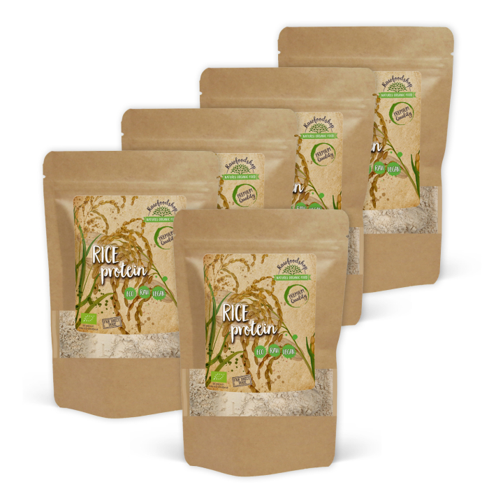 Risproteinpulver RAW Kraft ØKO 500g x 5 pakker i gruppen Råvarer & Drikke / Helsekost / Proteinpulver hos Rawfoodshop Scandinavia AB (RKOS500001E-SET5)