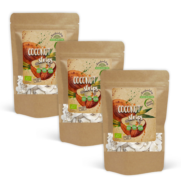 Kokosnøtt i strips ØKO 200g x 3 pakker i gruppen Råvarer & Drikke / Nøtter / Kokosnøtt hos Rawfoodshop Scandinavia AB (RNOT200413E-SET3)