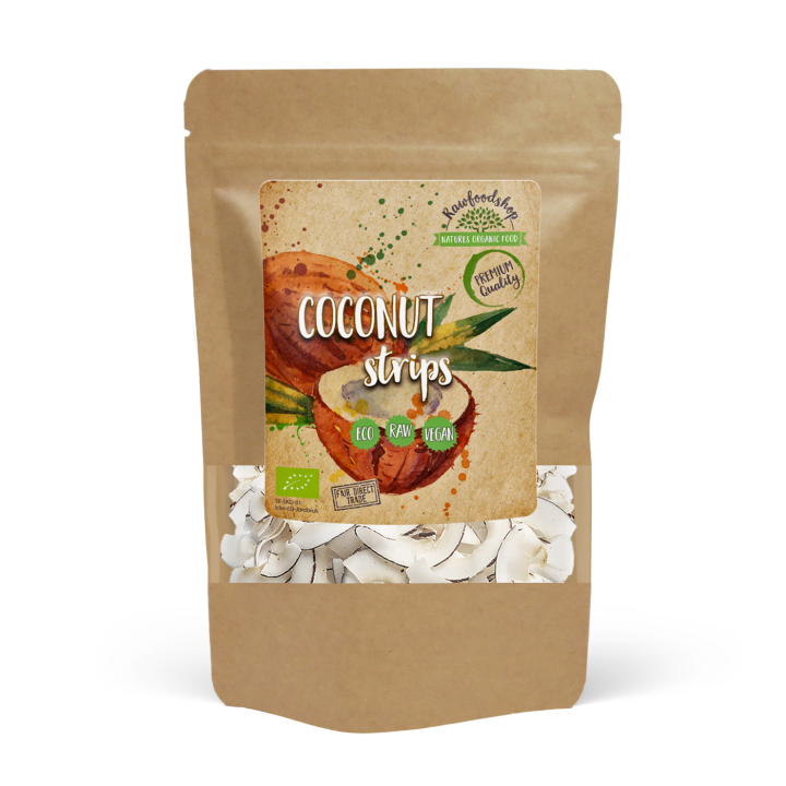Kokosnøtt i strips ØKO 200g i gruppen Råvarer & Drikke / Nøtter / Kokosnøtt hos Rawfoodshop Scandinavia AB (RNOT200413E)