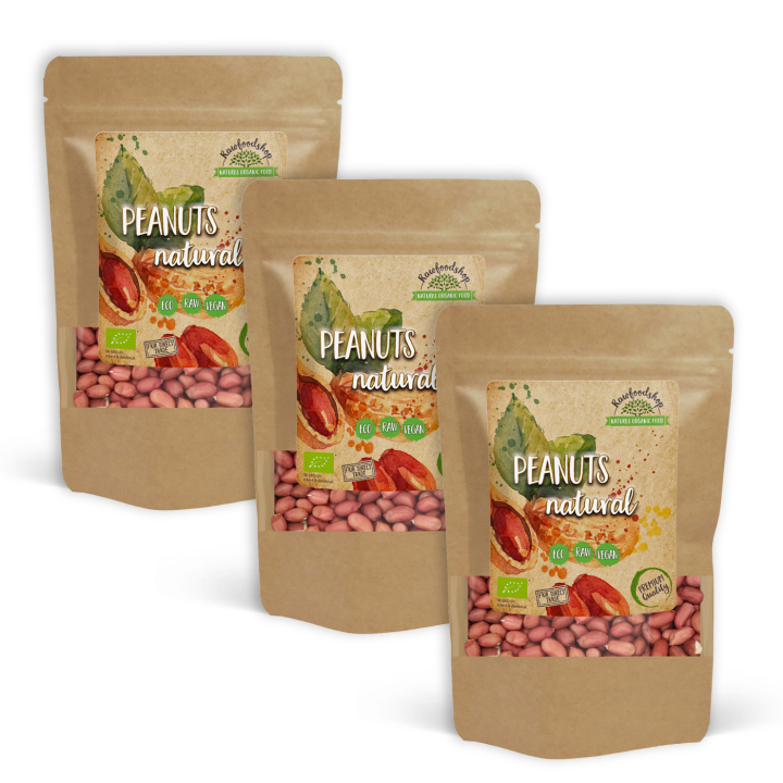 Peanøtter Premium RAW ØKO 500g x 3 pakker i gruppen Råvarer & Drikke / Nøtter / Peanøtter hos Rawfoodshop Scandinavia AB (RNOT500401E-SET3)