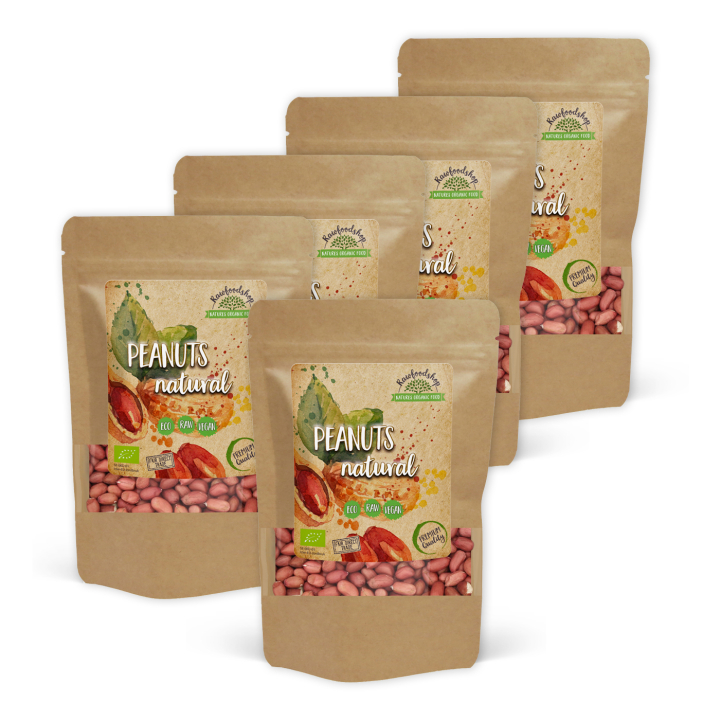 Peanøtter Premium RAW ØKO 500g x 5 pakker i gruppen Råvarer & Drikke / Nøtter / Peanøtter hos Rawfoodshop Scandinavia AB (RNOT500401E-SET5)