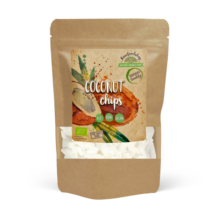 Kokoschips Premium RAW ØKO 350g i gruppen Råvarer & Drikke / Nøtter / Kokosnøtt hos Rawfoodshop Scandinavia AB (RNOT500412E)