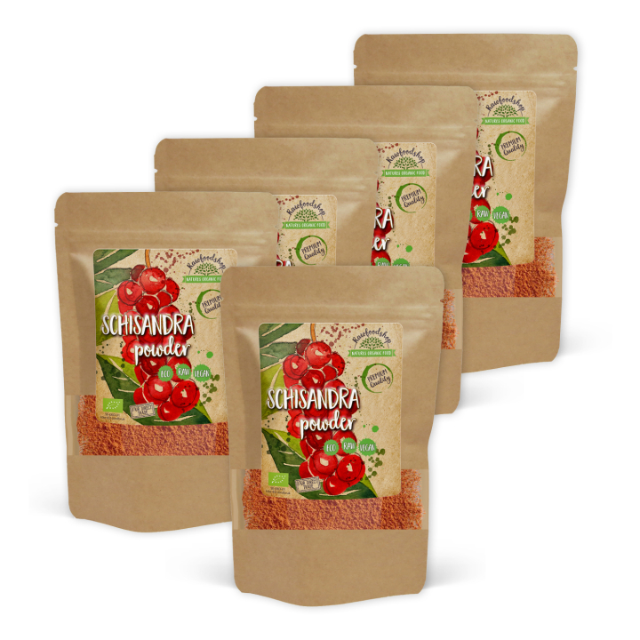 Schisandra Pulver ØKO 125g x 5 pakker i gruppen Råvarer & Drikke / Frukt og bær / Fruktpulver hos Rawfoodshop Scandinavia AB (RPUL100540E-SET5)
