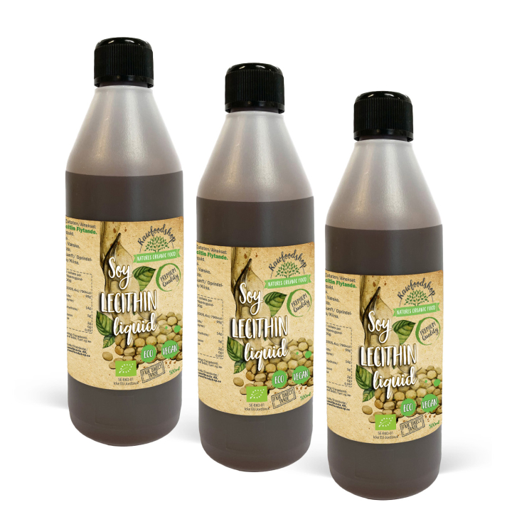 Soja Lecitin Flytende ØKO 500ml x 3 flasker i gruppen Råvarer & Drikke / Baking / Ingredienser Annet hos Rawfoodshop Scandinavia AB (SBL50-SET3)