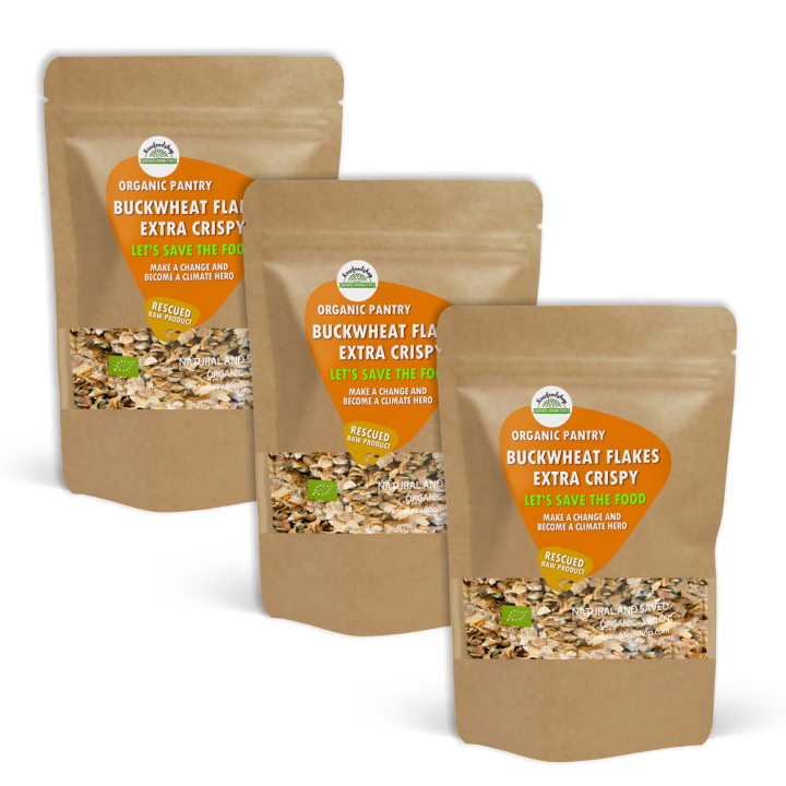 Bokhvete flakes Sprø ØKO 500g x 3 pakker i gruppen Råvarer & Drikke / Baking / Korn og flak hos Rawfoodshop Scandinavia AB (SFBFK205-SET3)