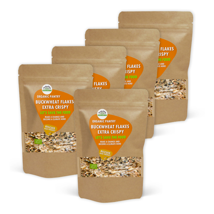 Bokhvete flakes Sprø ØKO 500g 5stk pakke i gruppen Råvarer & Drikke / Baking / Korn og flak hos Rawfoodshop Scandinavia AB (SFBFK205SET)