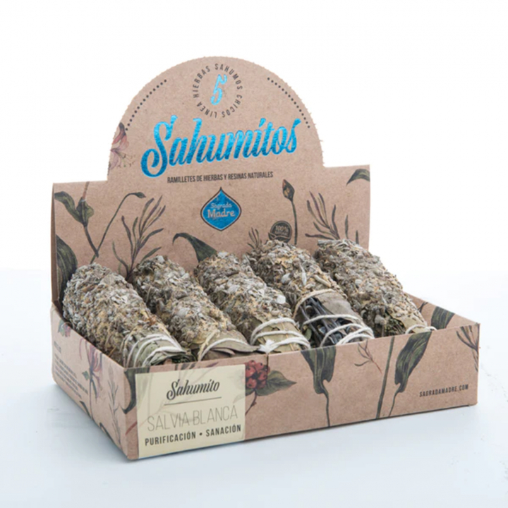 Sahumitos Urtebunter Hvit Salvie 5 stk i gruppen Hjem & Sjel / Stemning & duft / Røkelse hos Rawfoodshop Scandinavia AB (SKU-674)