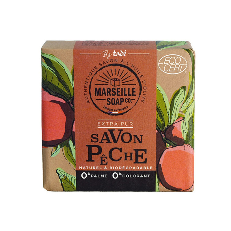 Fast Marseille Såpe 100g Peach i gruppen Kroppspleie / Ferdige produkter / Såpe hos Rawfoodshop Scandinavia AB (TADSOLIDM2440)