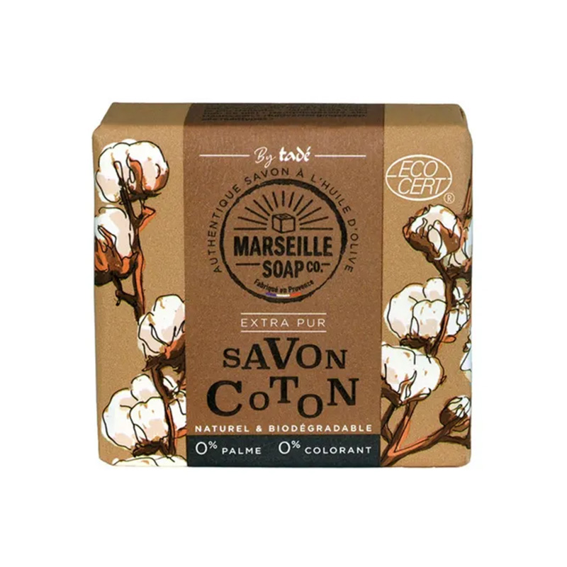 Fast Marseille Såpe 100g Cotton i gruppen Kroppspleie / Ferdige produkter / Såpe hos Rawfoodshop Scandinavia AB (TADSOLIDM4871)